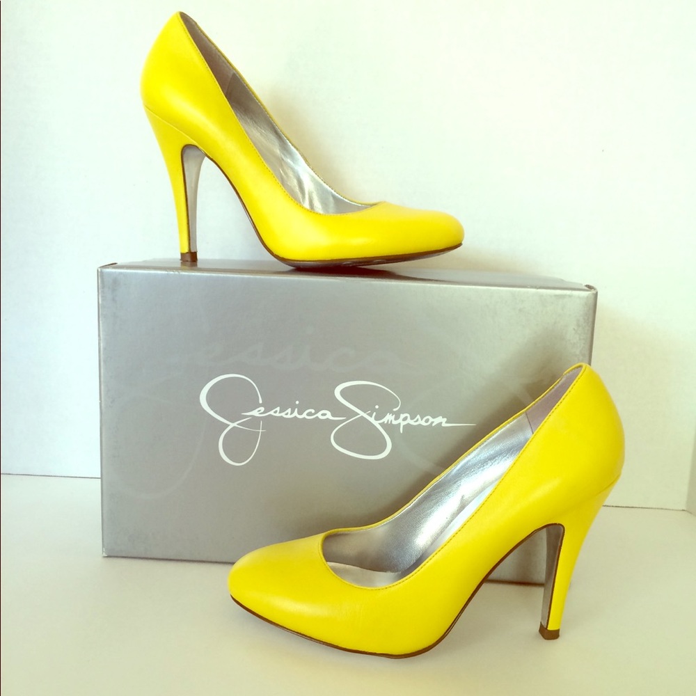 Jessica Simpson Leather Pumps- Yellow